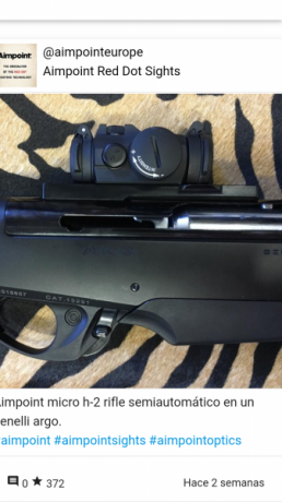 Hola a todos. Alguien sabria decirme como quedaria montado mas bajo un aimpoint h2 micro. En un benelli 20