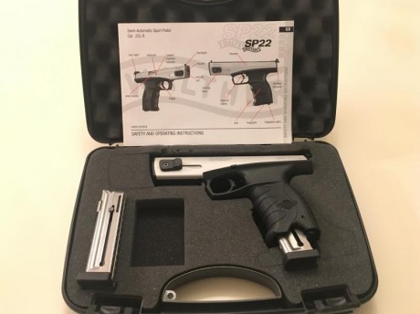 Vendo pistola WALTHER SP 22 L-R.
Empuñadura de polímero (HI-GRIP) miras ajustables, gatillo de dos etapas 00