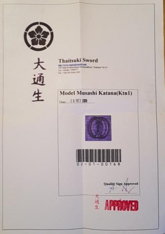   Hola compañer@s!

Por necesidad económica pongo en venta en Madrid mi mejor arma blanca: Katana Miyamoto 00