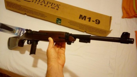  VENDIDA Vendo Carabina M1 de 9PB. de cuerpo de madera fabricada por Chiappa con tres cargadores dos de 02