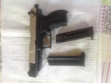 Vendo walther p22 target.
Buen estado. 2 cargadores y caja original.
Calibre 22. 
150 euros. Envío aparte. 01