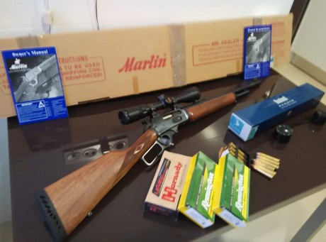 Se vende este rifle Marlin en dicho calibre, con sus elementos apel desmontables, (bases y anillas), y 10