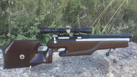Vendida . Carabina ripley ar5s calibre 4.5mm  ,  tiene cañon y depósito  cortados ,  vendo en 500 €. Saludos 00