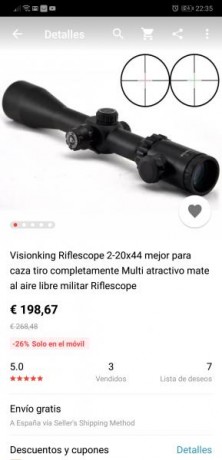 Hola,compañeros pongo a la venta este visor que me regalo mi mujer,es nuevo a entrenar y lo de venderlo 40
