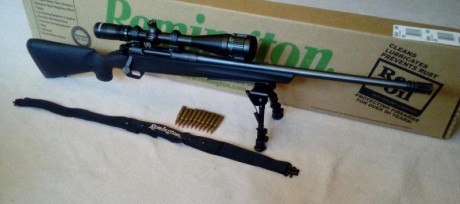 Hola; Vendo o Cambio Rifle Remington 783 Compact con visor Tasco 6-24 x 42 y anillas Warne. Cañón roscado 02