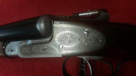 Escopeta belga,calibre 12 de apertuta automática tipo purdey, calibre 12, expulsora, 70 de cañon,fabricada 02
