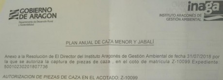 Buenas compañeros.
La semana pasada recibí la tarjeta del coto en el cuál soy socio, junto a ella el plan 01