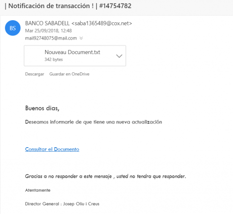 Hola:
He recibido un correo electrónico y se dirigen a mi con mi nick de este este foro. Está en inglés 20