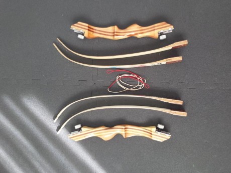 Son idénticos, de madera y palas compuestas, muy buena calidad. 44" de largo, 24" de apertura 02