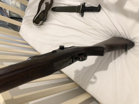 M1 mecaniza perfectamente, bayoneta y correa también originales. Una maravilla. Calibre 30-06. M1, Bayoneta 12