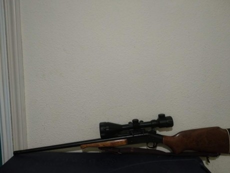 rifle monotiro harrington & richardson calibre 243, con freno de boca homolagada, una agrupación perfecta, 01