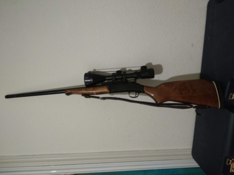 rifle monotiro harrington & richardson calibre 243, con freno de boca homolagada, una agrupación perfecta, 00