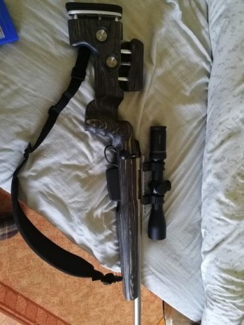 Se vende culata de madera laminada grs sporter varmint para rifles tikka t3x y t3. Con minimo uso. 500 00