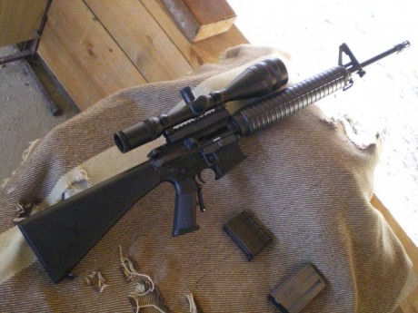 Vendo  AR15 Oberland alemán , calibre .222 Rem. Extrema precisión. Varios cargadores.  Asa de transporte 00