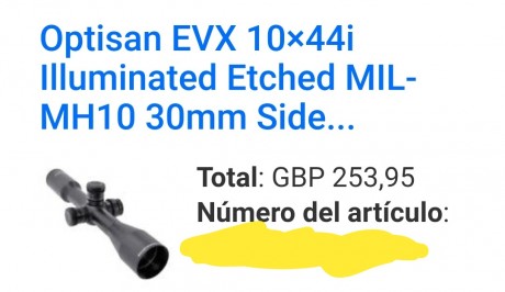 Hola encontré este visor a 100€.

Visor BSA Essentials 6-25x56 Mil Dot

Sería para mi Norica Storm. El 42
