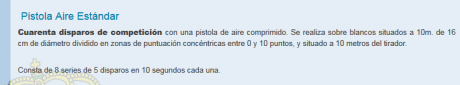 Hola he visto que en la modalidad de precision de pistola con aire estandar hay que hacer series de 5 00