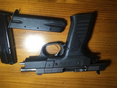 Se vende pistola sps compac plus II del 9 mm con dos cargadores , el disparador va fino, con muy poco 00