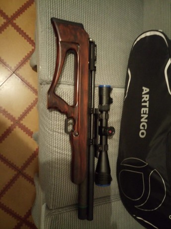 Cambio carabina pcp bull pup 6,35 en perfectas condiciones tal y como se aprecia en las fotos con visor 01