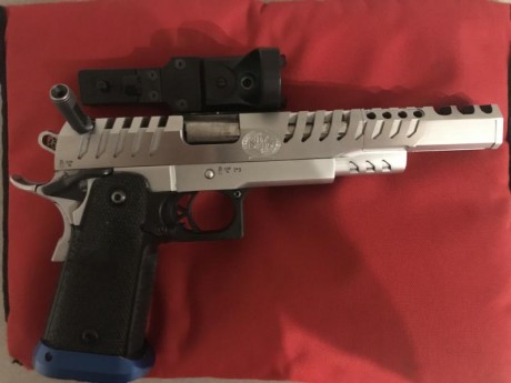 Vendo pistola SPS  Open Vista último modelo calibre 9 mm. Con dos cargadores de 22 cartuchos y otro de 02