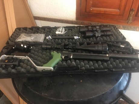Un amigo me a pedido que Le ponga en venta esta pistola lleva dos cañones culata de rápid silenciador 02