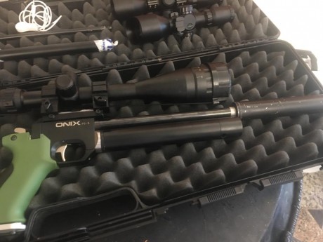 Un amigo me a pedido que Le ponga en venta esta pistola lleva dos cañones culata de rápid silenciador 10