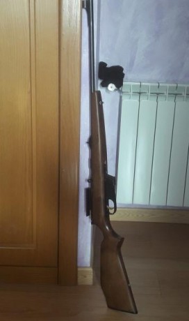 Vendo carabina semiautomática calibre 22LR Voere, madera barnizada mate, tacto áspero, muy precisa y no 00