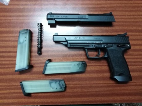 Vendo Pistola HK USP Élite de 9 mm parabellum con cañón  de 6 " más  kit de Expert HK con carro y 01