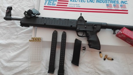 Se vende CARABINA SEMIAUTOMATICA de 9mm. Guiada en D.
Compatible con cargadores Glock, beretta, Sig sauer...
- 01