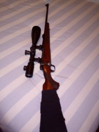 seeRifle de cerrojo clasico m-70 dd winchester calibre 30.06 bases anillas altas y visort 6x24x50 a toda 50