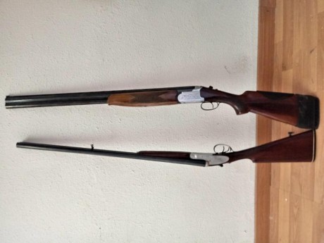 Vendo dos escopetas.  una paralela Ascencio Zabala  por 100€ y una Lamber superpuesta monogatillo con 00