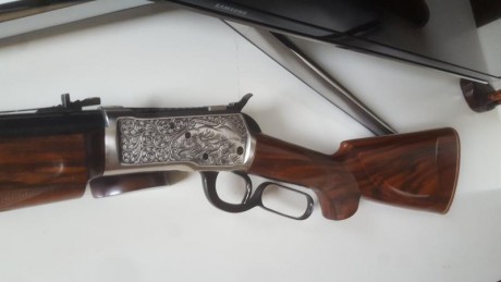 Se vende rifle palanquero Tigre de coleccion en calibre 44-40, es un rifle personañizado y costumizado 21
