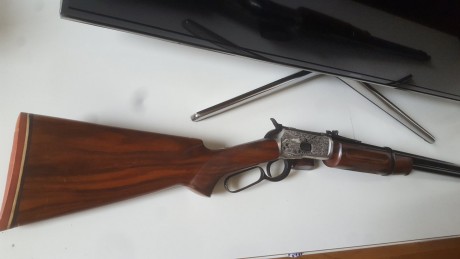 Se vende rifle palanquero Tigre de coleccion en calibre 44-40, es un rifle personañizado y costumizado 32