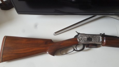 Se vende rifle palanquero Tigre de coleccion en calibre 44-40, es un rifle personañizado y costumizado 31