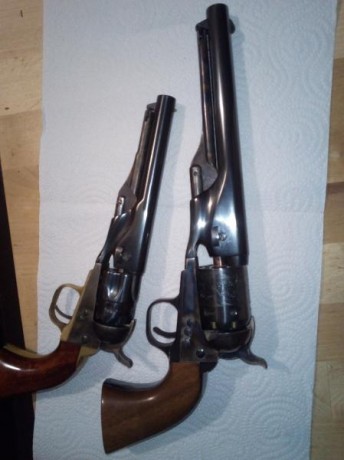 Saludos.
280 euros el Uberti navy 1861 7.5" y 170 euros el ASM 1862 pocket police steel 5.5". 22