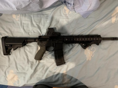 Vendo por dejar afición Sabré M4 cal.222 con accesorios originales y los de la foto, (menos el visor, 20