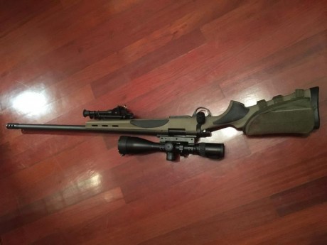 se vende rem 700 adl tactical 
calibre 6.5 creedmoor. 

rifle tiene 6 meses. se vende por cambio de plataforma.

reportaje
https://www.armas.es/reportajes/armas-y-accesorios/arma-larga/remington-700-adl-tactical



accion 11