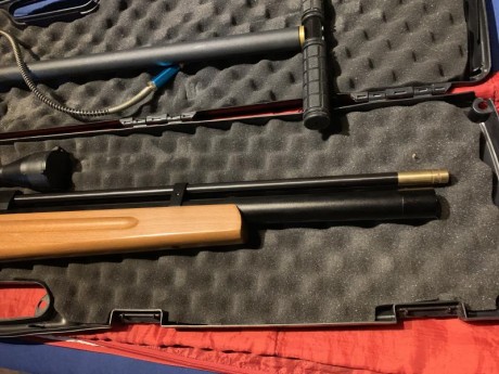 Es el modelo monotiro está casi sin uso 
Calibre 5,5
El visor no va incluido 
Tengo el silenciador que 10