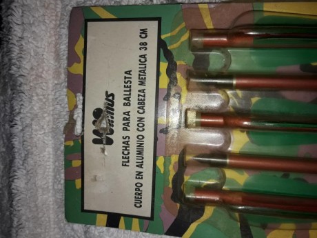 Buen dia,vendo 20 flechas para ballesta de aluminio ,portes aparte,precio-35 €.Saludos al grupo.. 01