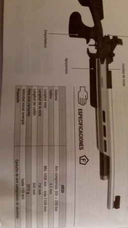 Vendo carabina para la práctica de tiro en galería a 10m , HAMMERLI AR20 , calibre 4,5 ,con diopter y 30