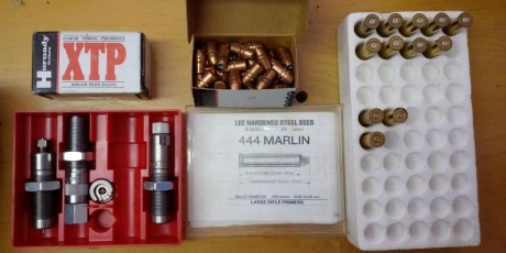 Vendo Dies Lee del 444 marlin, muy poco uso, y  96 puntas Hornady XTP de 300gr, regalo las pocas vainas 00