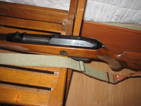 Hola.  Rifle semiautomático, es el de cañón largo con freno de boca calibre 30/06, dos cargadores de 2 00