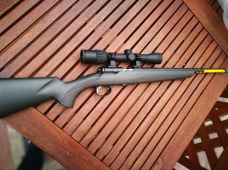 Vendo carabina Browning T-Bolt en calibre 17 hrm. Sin usar.  Cañon roscado homologado de fabrica  de 16'5. 02