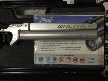 Vendo Walther LP400 con muy poco uso. Dos botellas de aire con fecha de caducidad de 03/2023. Está en 00