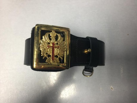 Se vende ceñidor/cinturón militar de formación, Ejército de Tierra, de suboficial, piel auténtica, hebilla 02