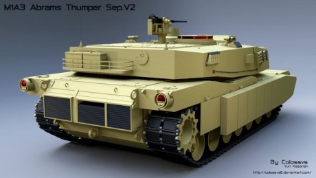 Mirad la foto:

Si, es el nuevo Abrams, llamado M1A2C; han hecho su trabajo con la protección activa. 20