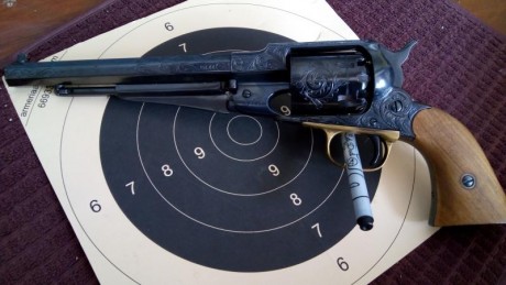Revolver avancarga Santa Barbara modelo Remington New Army en calibre 44 con bonitos grabados en toda 00