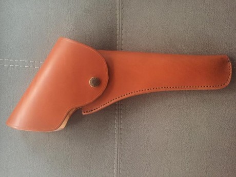 Se vende funda para revólver de avancarga valida para Remington o Colt de piel artesana hecha a mano Cabrero, 01