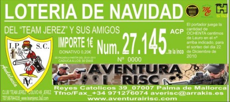  Hola, ya esta a la venta nuestra loteria de Navidad, el Sabado del Campeonato de España IPSC, en As Pontes 00