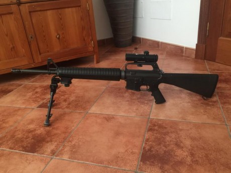 Vendo Colt Sporter II, calibre .222 con varios accesorios:

Gatillo de tiro timney
4 cargadores Colt originales
Correa 12