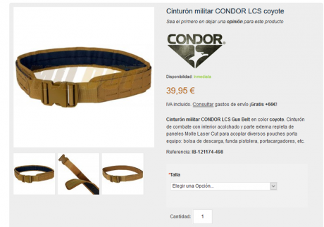 Buenas tardes,
Vendo este cinturón condor , modelo LCS.
El motivo de la venta es que me equivoqué al indicar 11